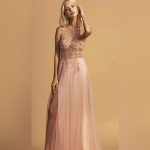 Long light pink prom/birthday dress
